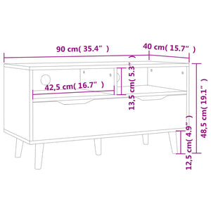TV-Schrank Schwarz Hochglanz 90 cm