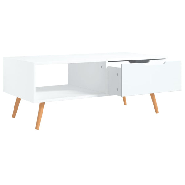 Weißer Couchtisch 100 cm Holzwerkstoff