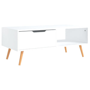Weißer Couchtisch 100 cm Holzwerkstoff