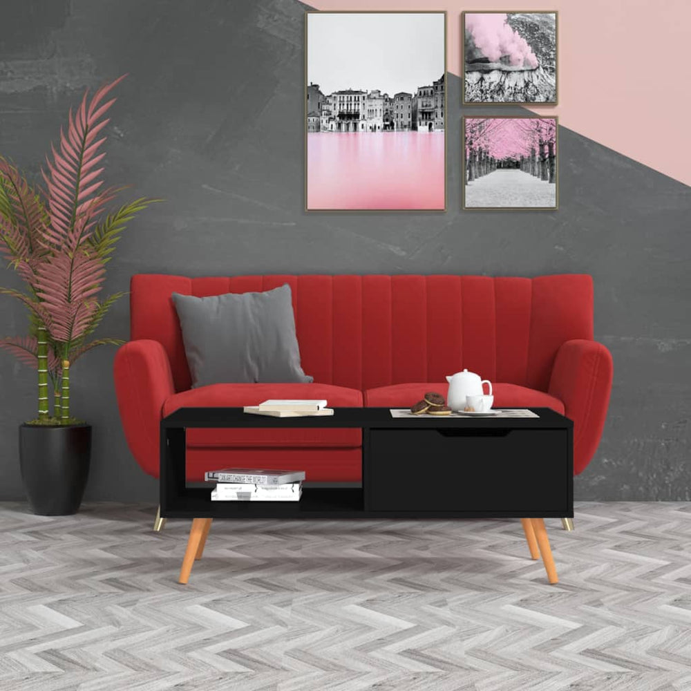 vidaXL Table basse noire 100x49,5x43 cm Aggloméré
