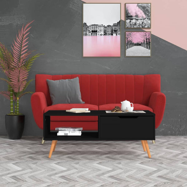 Schwarzer Couchtisch 100 cm