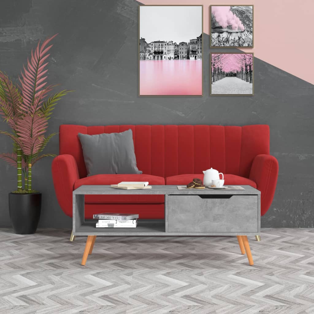 Betongrauer Couchtisch 100 cm