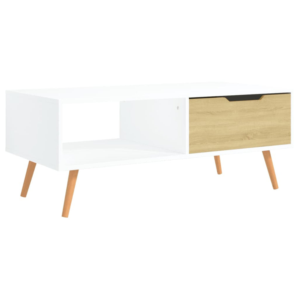 Couchtisch Weiß Sonoma-Eiche 100 cm