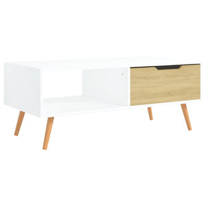 Couchtisch Weiß Sonoma-Eiche 100 cm