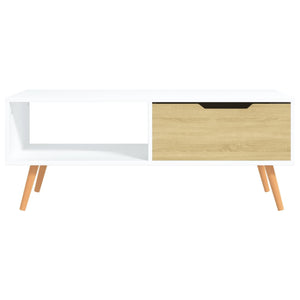 Couchtisch Weiß Sonoma-Eiche 100 cm
