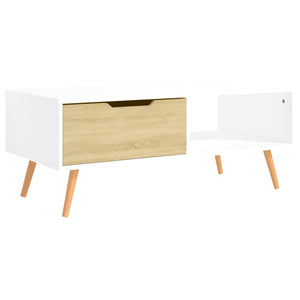 Couchtisch Weiß Sonoma-Eiche 100 cm