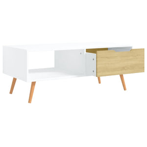 Couchtisch Weiß Sonoma-Eiche 100 cm
