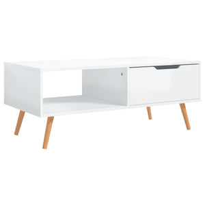 Couchtisch Hochglanz Weiß 100x49,5 cm