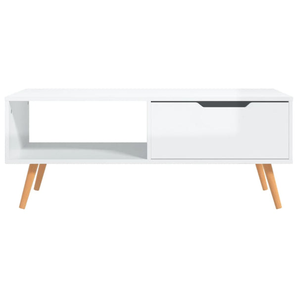 Couchtisch Hochglanz Weiß 100x49,5 cm