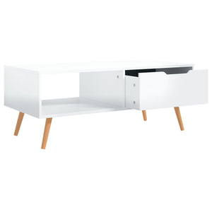 Couchtisch Hochglanz Weiß 100x49,5 cm