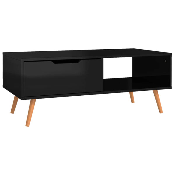 Couchtisch Schwarz Hochglanz 100 cm