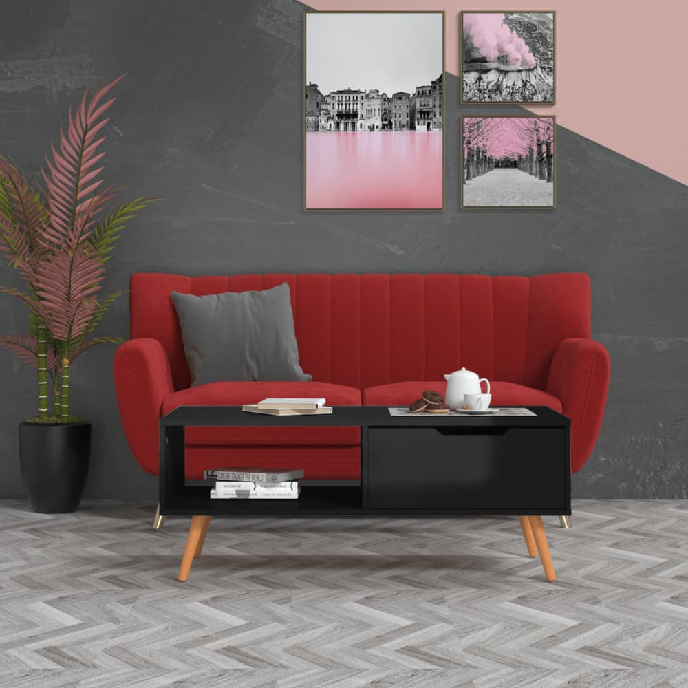 Couchtisch Schwarz Hochglanz 100 cm