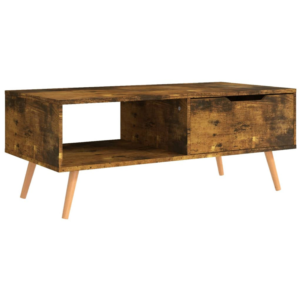 vidaXL Table basse chêne fumé 100x49,5x43 cm bois d'ingénierie