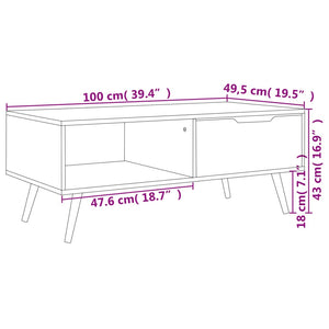 Couchtisch Räuchereiche 100 cm