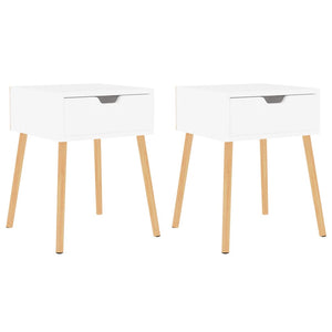 Nachttische 2er Set Weiß 40x40x56 cm