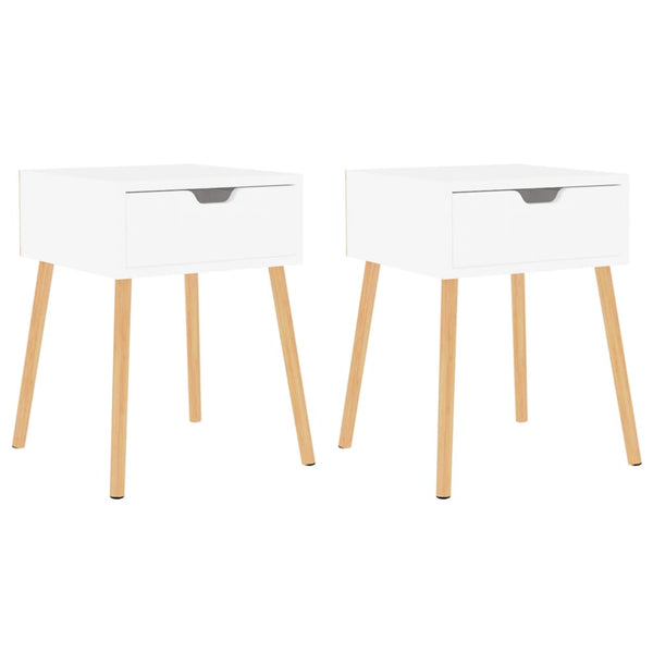 Nachttische 2er Set Weiß 40x40x56 cm