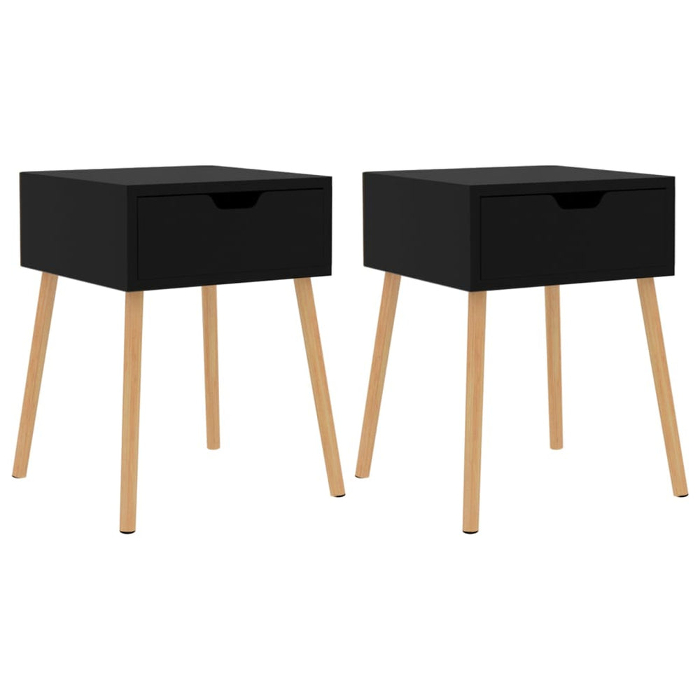 vidaXL Nightstands 2 pcs. Black 40x40x56 cm Engineered Wood