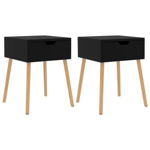 Nachttische 2er Set Schwarz Holz