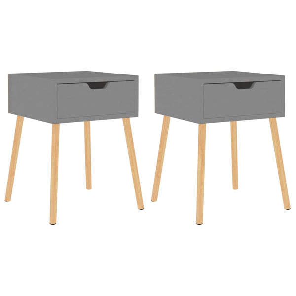 Nachttische Grau 40x40x56cm, 2er-Set