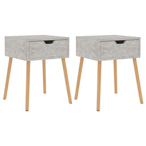 Nachttische 2er Set Betongrau 40x40 cm