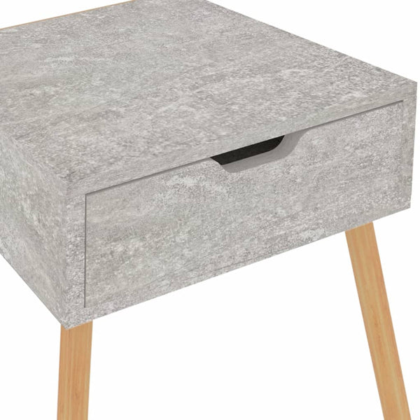 Nachttische 2er Set Betongrau 40x40 cm