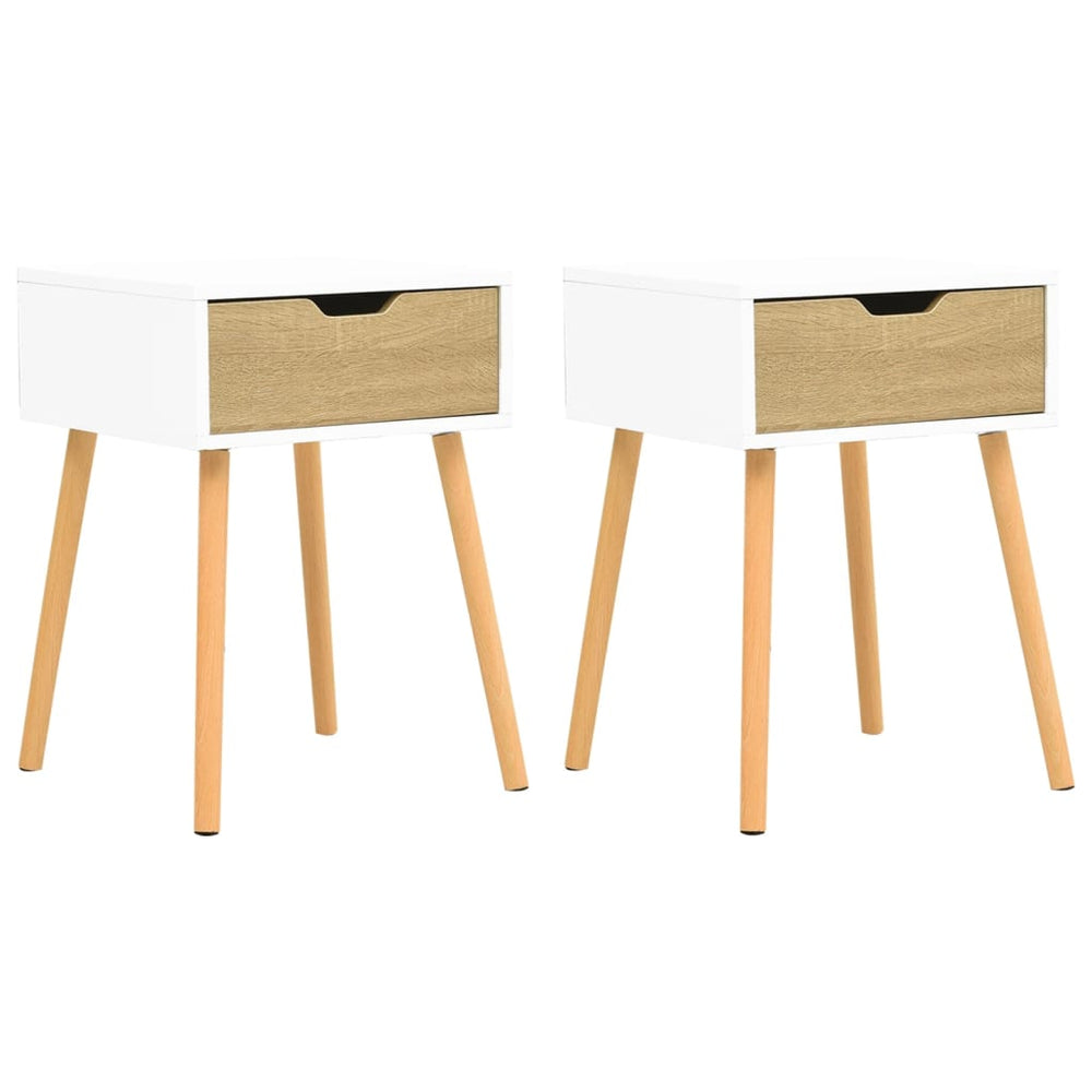 vidaXL Nightstands 2 pcs. White Sonoma Oak 40x40x56 cm Engineered Wood