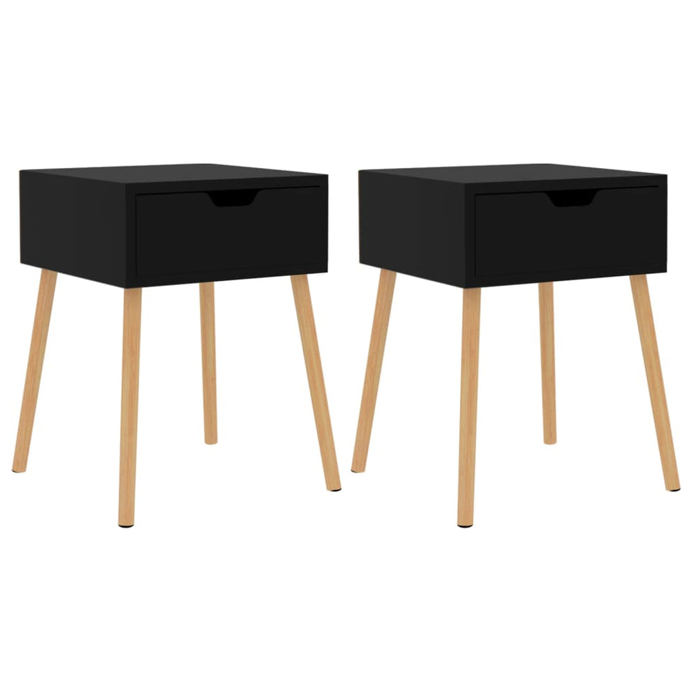 Nachttische Schwarz Hochglanz, 2er Set