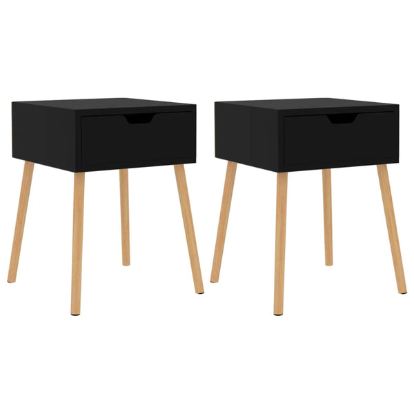Nachttische Schwarz Hochglanz, 2er Set
