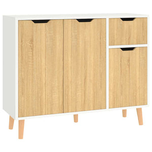 Sideboard Weiß Sonoma-Eiche 90 cm