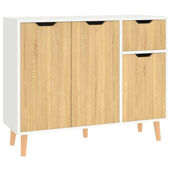 Sideboard Weiß Sonoma-Eiche 90 cm