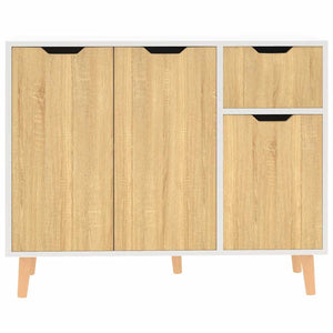 Sideboard Weiß Sonoma-Eiche 90 cm