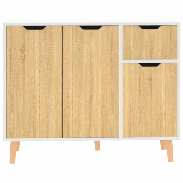 Sideboard Weiß Sonoma-Eiche 90 cm