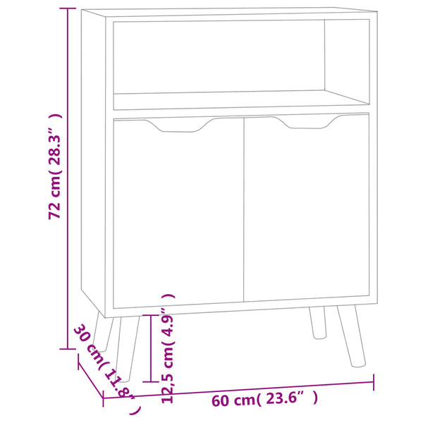 Schwarzes Sideboard 60 cm