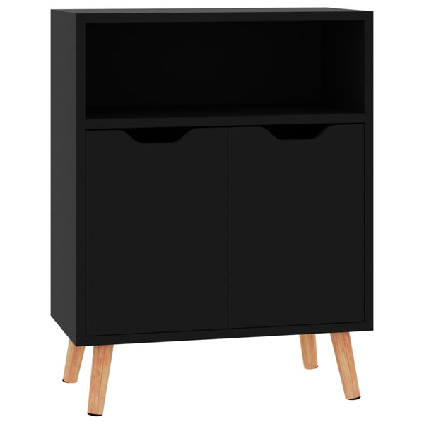 Sideboard Hochglanz Schwarz 60x30x72 cm