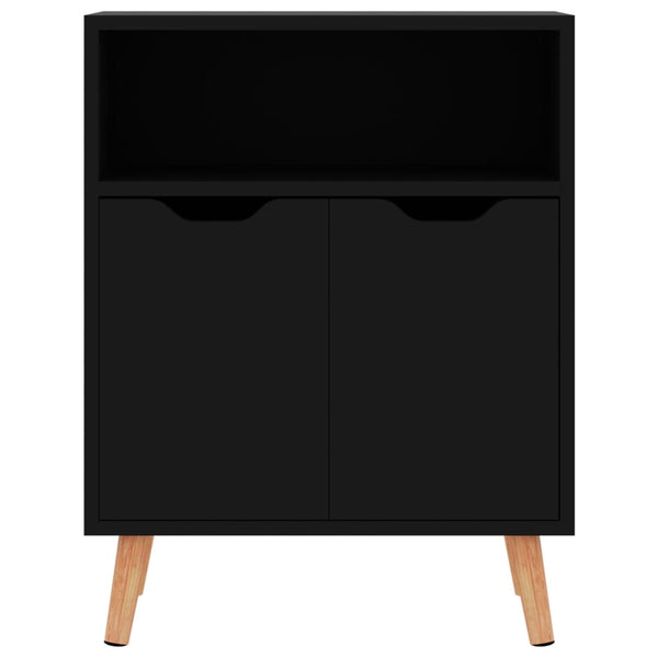 Sideboard Hochglanz Schwarz 60x30x72 cm
