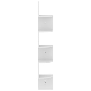 Weißes Wand-Eckregal, 123 cm hoch