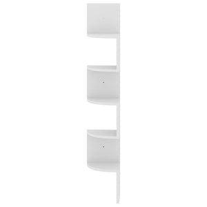 Weißes Wand-Eckregal, 123 cm hoch