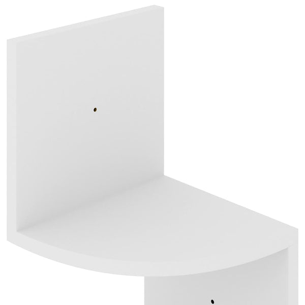 Weißes Wand-Eckregal, 123 cm hoch
