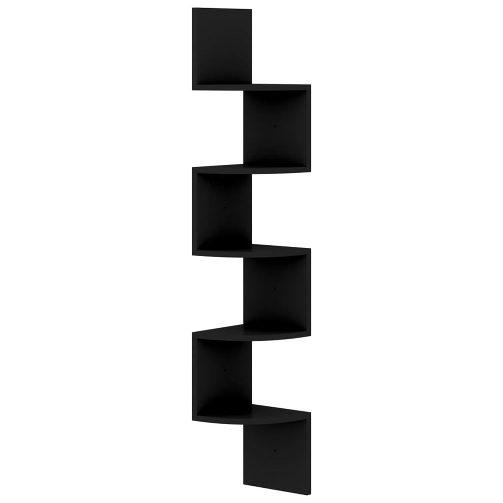 Schwarzes Eckregal Wandregal, 123cm