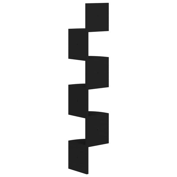 Schwarzes Eckregal Wandregal, 123cm