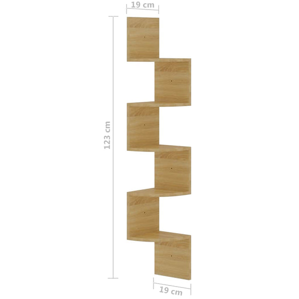 Eckregal Sonoma Eiche, 123cm
