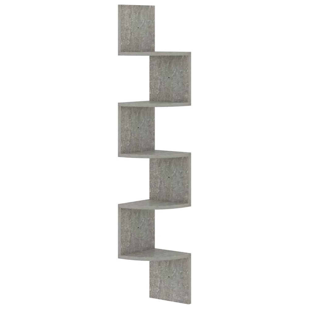 Eckregal Betongrau, 123 cm