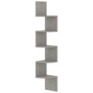 Eckregal Betongrau, 123 cm