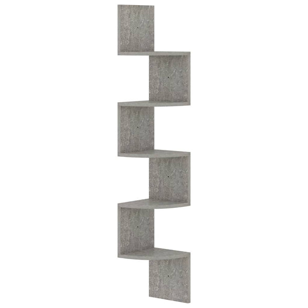 Eckregal Betongrau, 123 cm