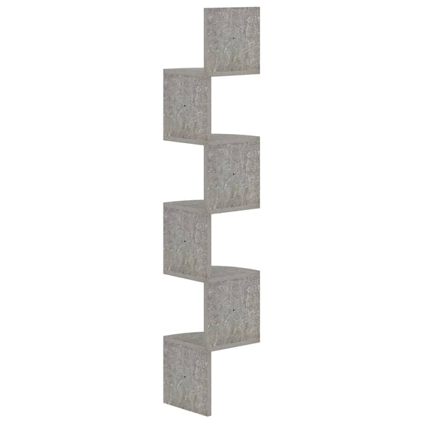 Eckregal Betongrau, 123 cm
