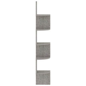 Eckregal Betongrau, 123 cm