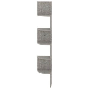 Eckregal Betongrau, 123 cm