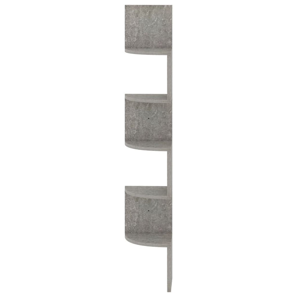 Eckregal Betongrau, 123 cm