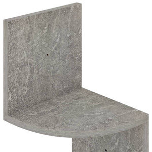 Eckregal Betongrau, 123 cm