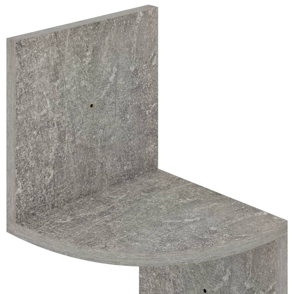Eckregal Betongrau, 123 cm